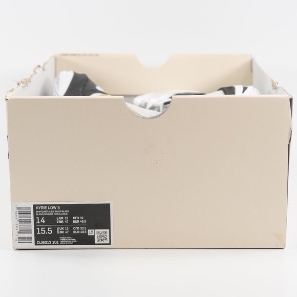 Nike Kyrie Low 5 'White Black Metallic Gold' DJ6012-101 Basketball Sneakers - Picture 13 of 13